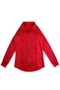 訂製紅色純色風褸外套      設計多袋風褸外套設計    間棉   腰位彈力布設計  運動夾克    運動修身    風褸外套供應商     戶外運動    J1010